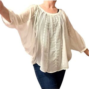 LC Lauren Conrad Sheer White Blouse